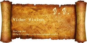 Vider Vivien névjegykártya