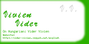 vivien vider business card